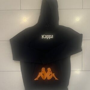 Men's Kappa Black Hoodie with Orange Logo (Medium)